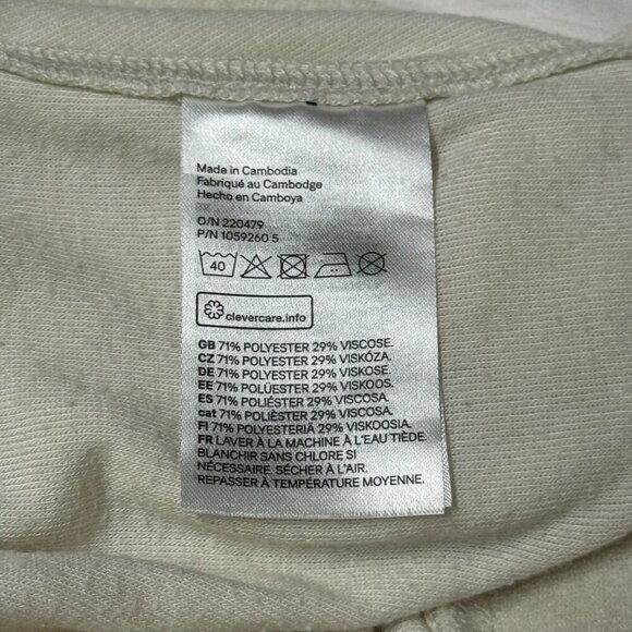 H&M Women's Ivory Cream Long Sleeve Oversized Pullover Casual Shirt Small - Picture 5 of 5